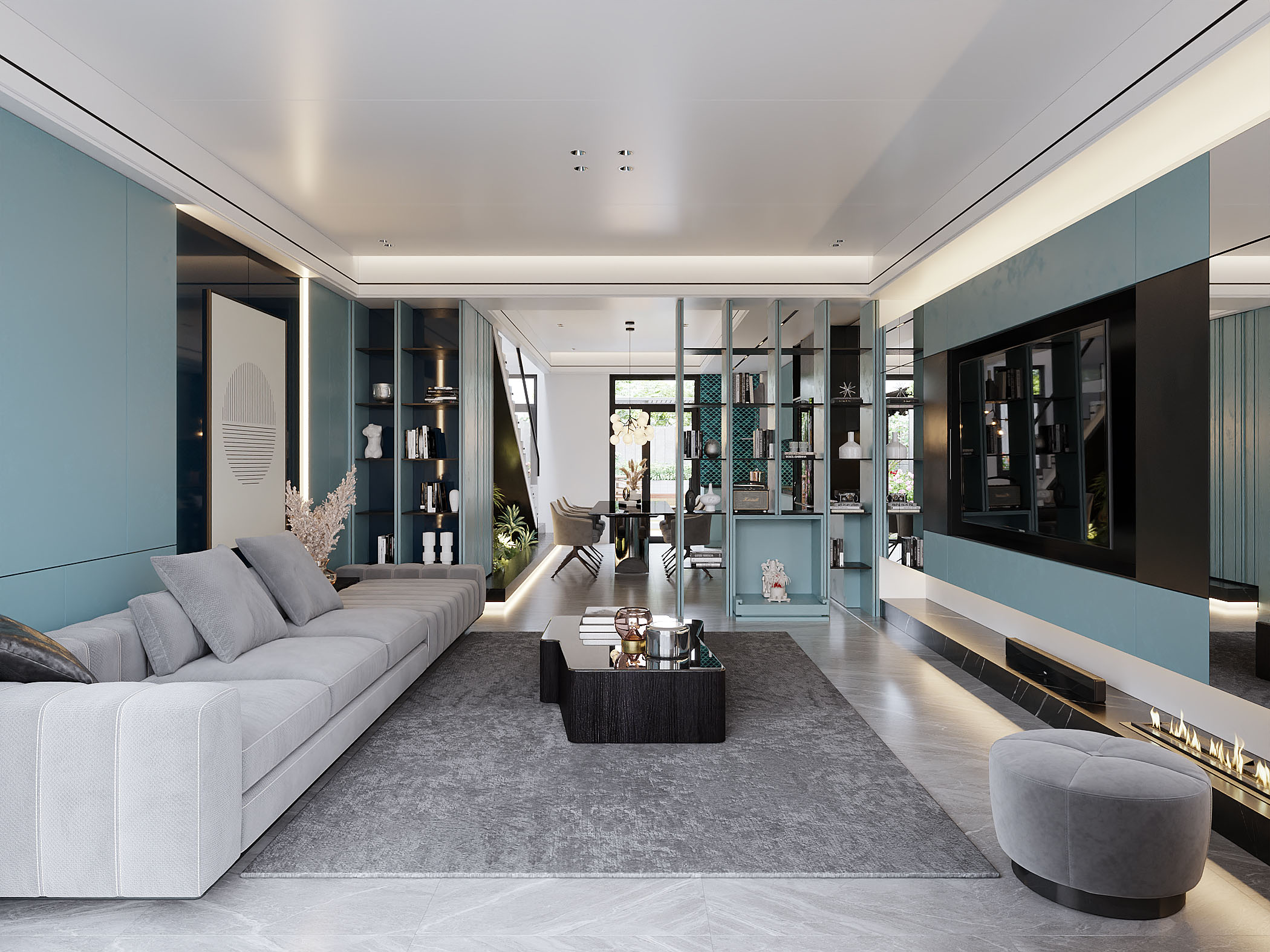 tht architects - Nhà chị Ngân Châu Đốc - phòng khách bếp 03